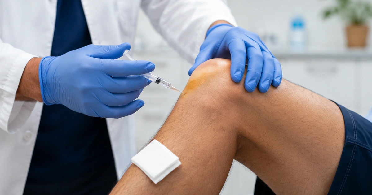 Médico ortopedista examinando o ombro de um paciente durante consulta em consultório